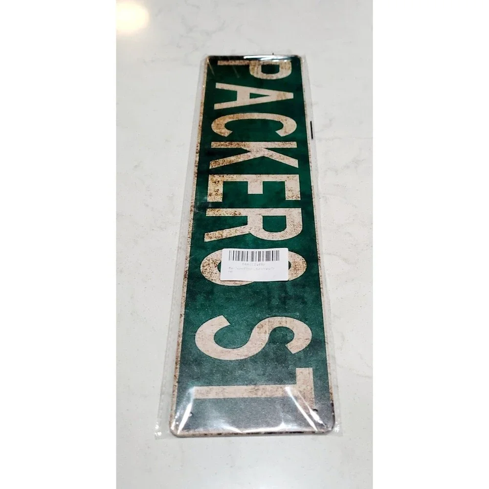 NEW NFL Green Bay Packers Metal RUSTIC STREET Sign 16" x 4" Room Mancave SEALED - Picture 4 of 4